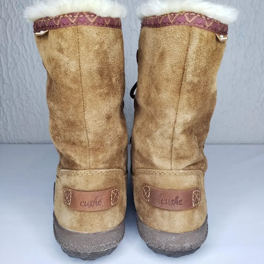 Cushe Clare Womens Size 7 Waterproof Technology Boots Lace Up Fur Lined